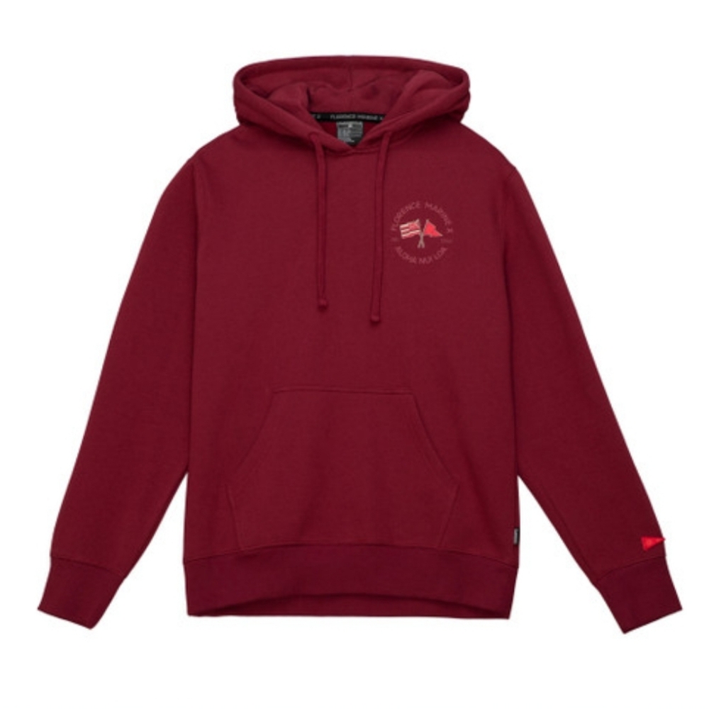 Florence Marine X Aloha NWT Nui Loa Burgandy Print Hoodie